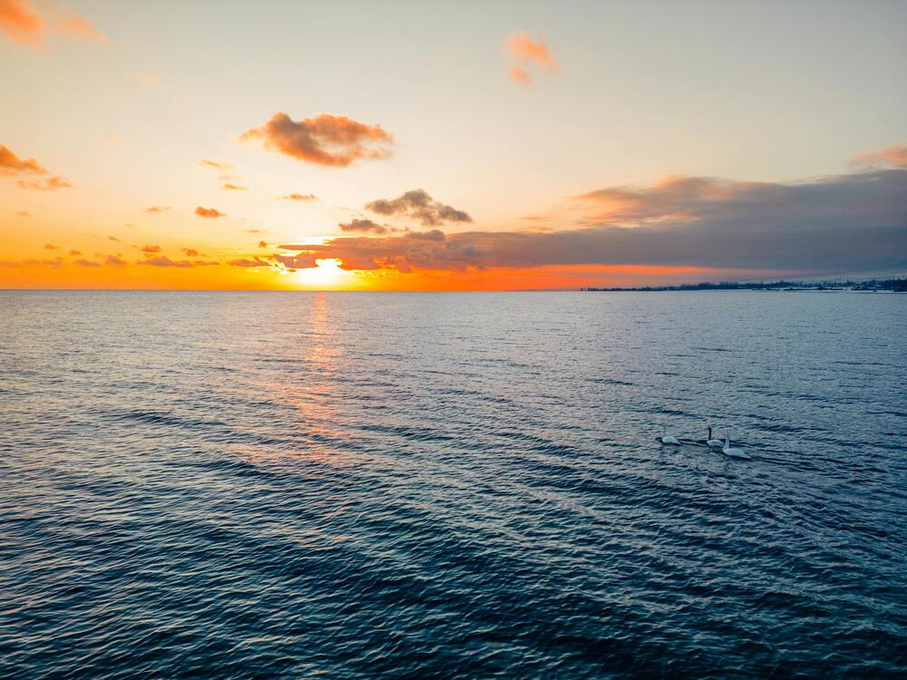 sunset on a lake