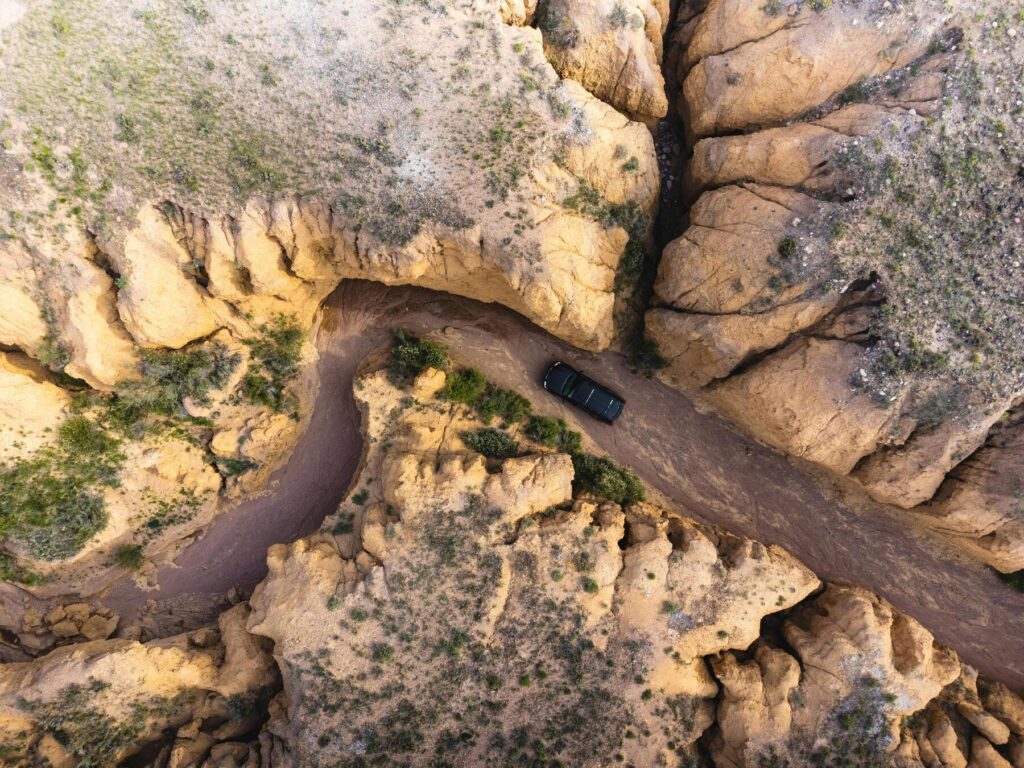 Rijden in een canyon